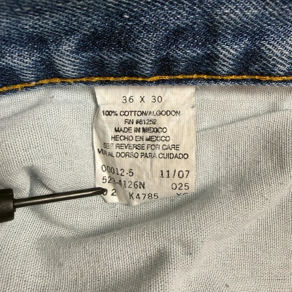 Arizona Mens Jeans Size 36x30 Straight Relaxed Fit Medium Wash Blue Denim‎